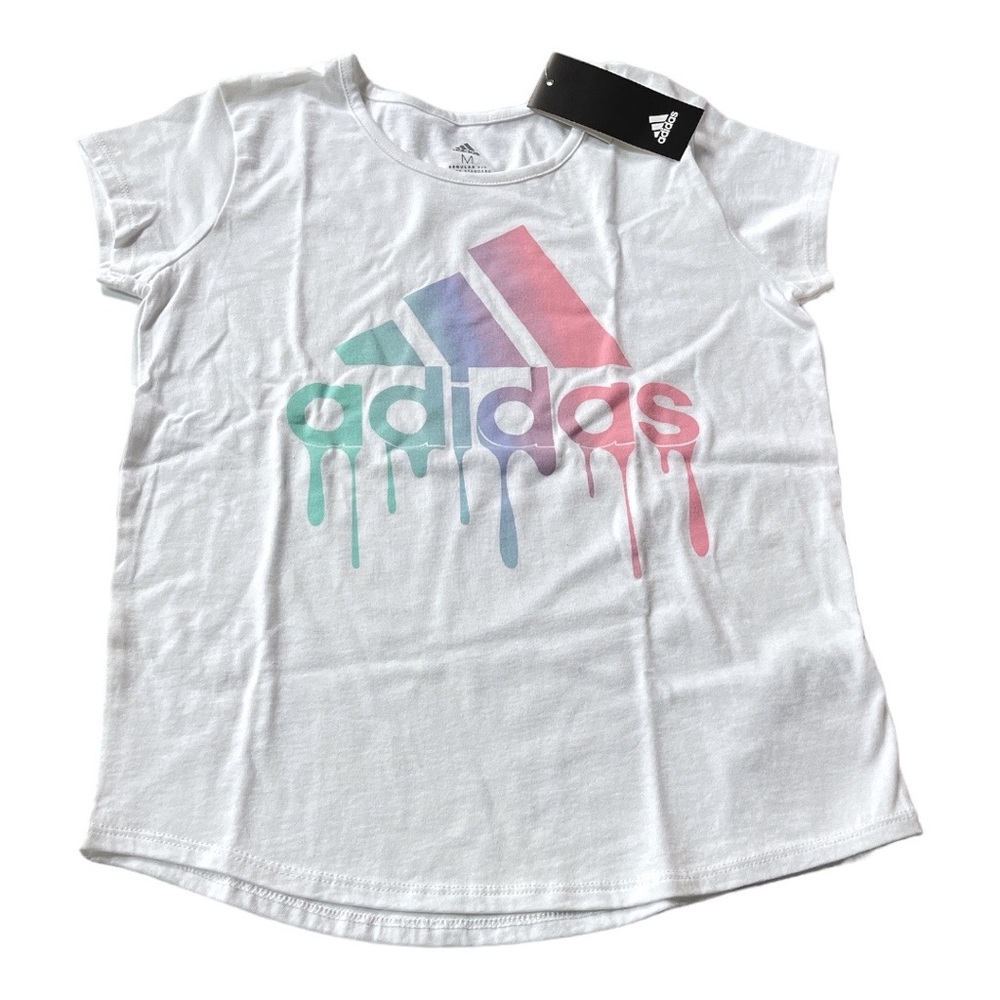 Adidas Dripping Paint Short Sleeve Tshirt White Size Medium